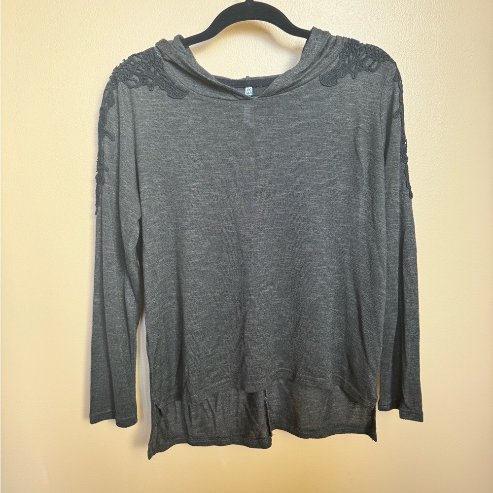Wallflower Dark Green Hoodie with Lace Accents